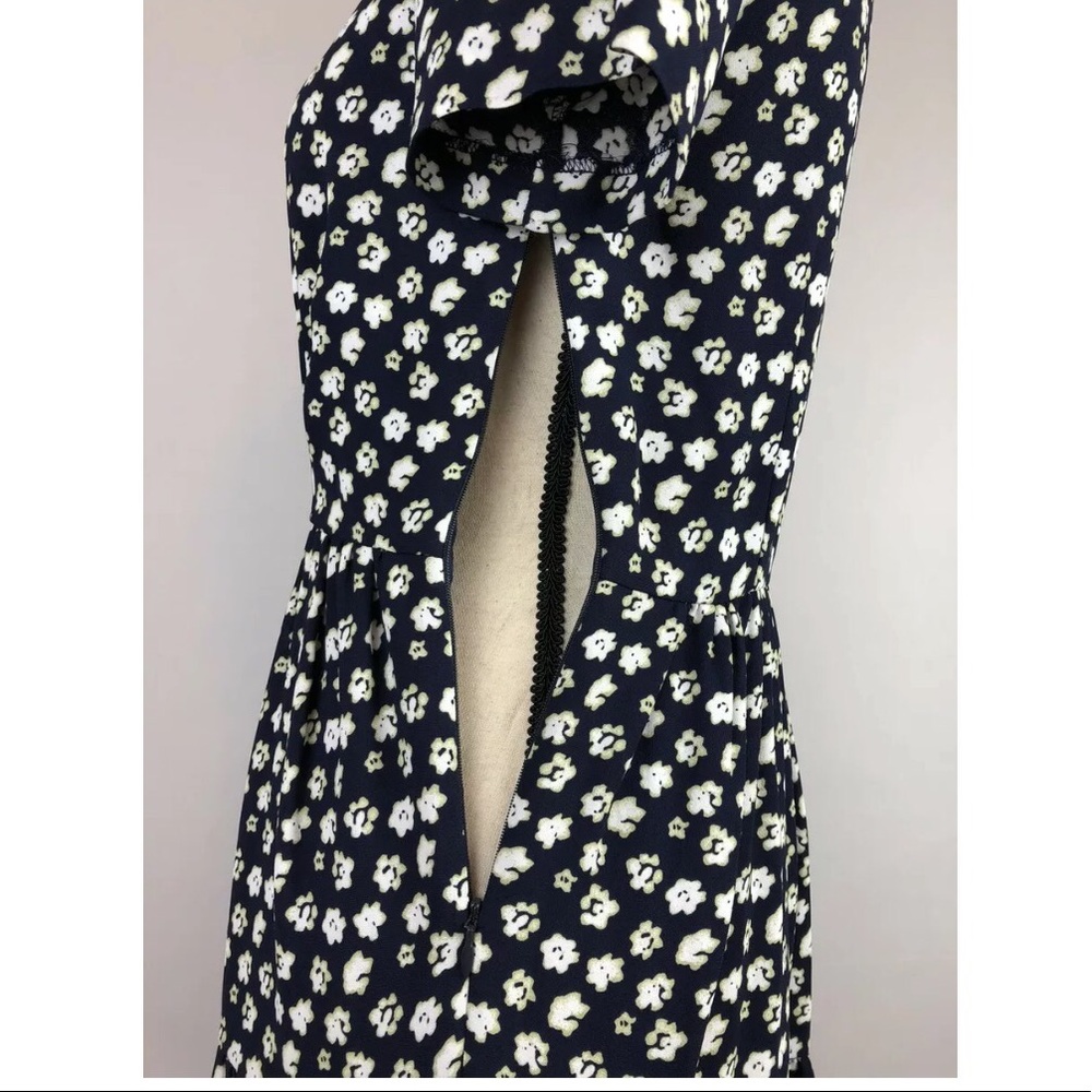 J. Crew Tiered Dress Blurred Floral Navy size 0 - Picture 8 of 8